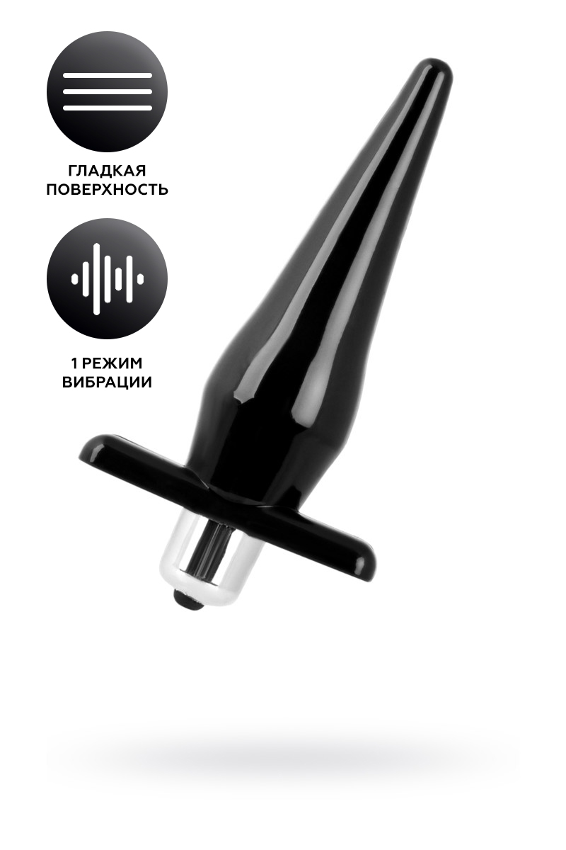 Анальная втулка BLACK & RED BY TOYFA с вибрацией, влагостойкая, TPE, черная, 12,7 см, Ø 3 см