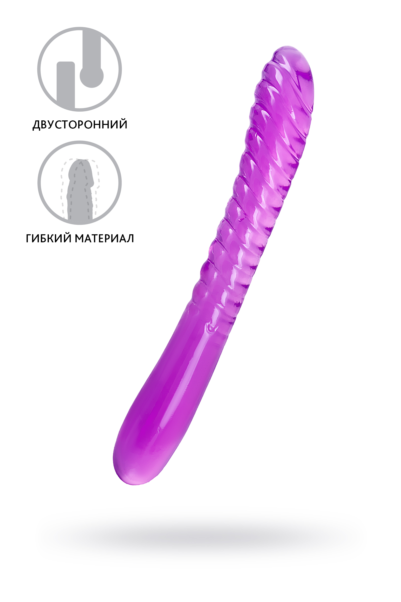 Фаллоимитатор   двусторонний  TOYFA A-Toys Frica, TPE, фиолетовый, 23 см