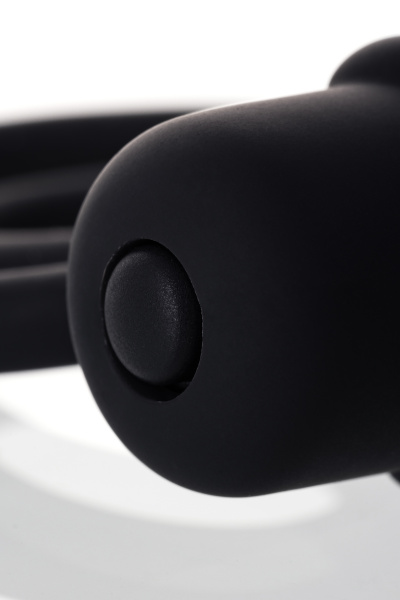 Анальная пробка с дополнительной стимуляцией EROTIST, силикон, черная, 6.5 см