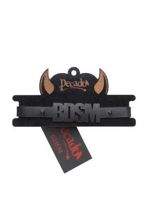 Чокер с шипами Pecado BDSM, натуральная кожа, черный
