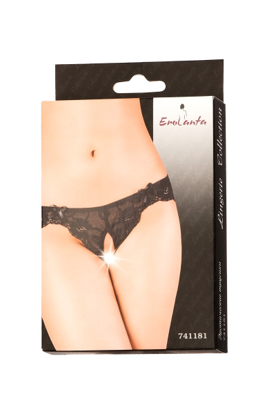 Трусики эротические Erolanta Lingerie Collection кружевные черные, XXL