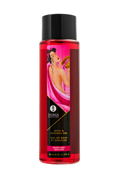 Гель для ванны и душа Shunga «Морозная вишня», съедобный, на водной основе, 370 мл