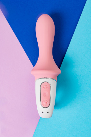 Нереалистичный вибратор Satisfyer Air Pump Booty 5, розовый, 15 см