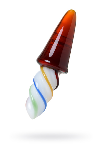 Анальная втулка Sexus Glass,стекло,цветная, 11,6 см, Ø 2,7