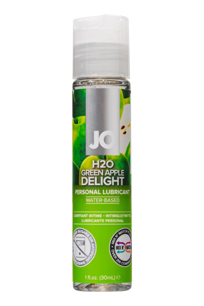 Съедобный лубрикант со вкусом зеленого яблока JO H2O Green Apple, 30 мл