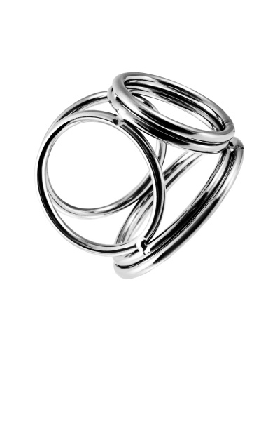 Бондаж для пениса TOYFA Metal, 6 колец, серебристый