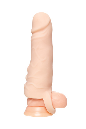 Насадка удлиняющая с кольцом TOYFA XLover, телесный 16 см