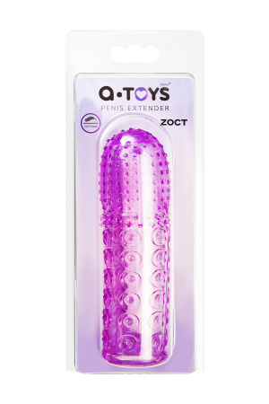 Насадка рельефная A-Toys by TOYFA, TPE, фиолетовый, 13,5 см