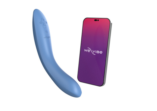 Уникальный вибратор WE-VIBE Rave 2 для стимуляции зоны G голубой,силикон,21,7 см.