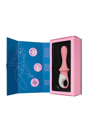 Нереалистичный вибратор Satisfyer Air Pump Booty 5, розовый, 15 см
