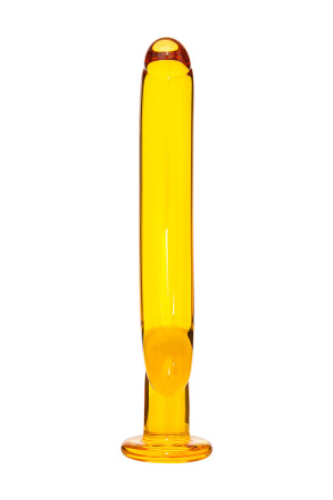 Фаллоимитатор Sexus Glass, стекло, желтый, 17,5 см