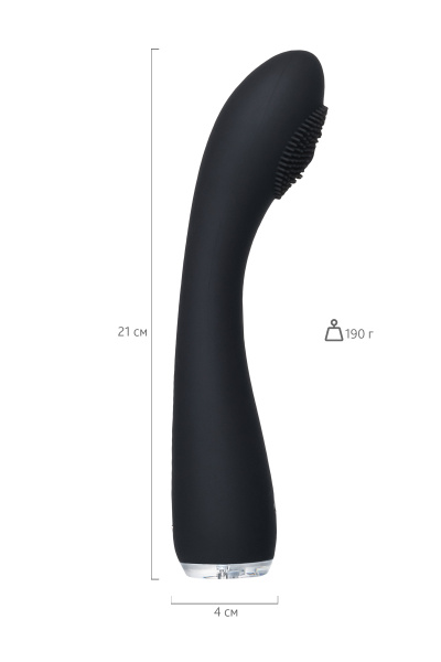 Вибратор  PPP SHIO-PRO BLACK,черный, силикон, 21 см