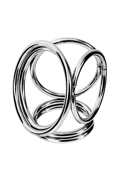 Бондаж для пениса TOYFA Metal, 6 колец, серебристый