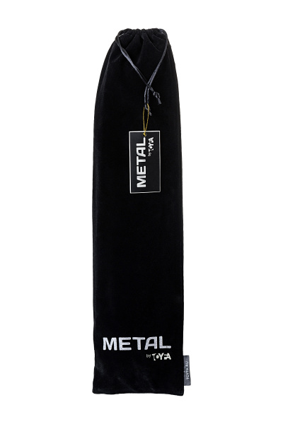 Анальная втулка  TOYFA Metall с бело-фиолетовым хвостом, металл, серебрянная, 45 см, Ø 3,3 см