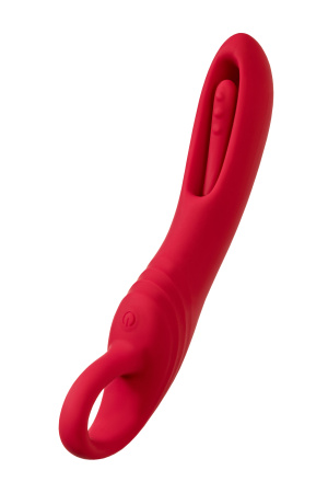 Стимулятор с двигающимся язычком Flovetta CARNATION, силикон, розовый, 18,5 см