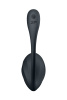 Виброяйцо Satisfyer Ribbed Petal с пультом ДУ, черное, 7,8 см
