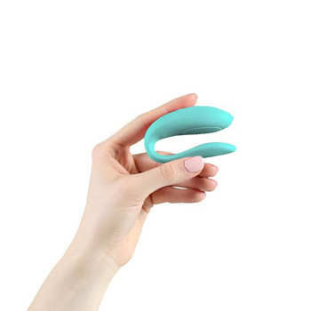 Вибратор для пар WE-VIBE Sync Lite бирюзовый,силикон,7,5 см.